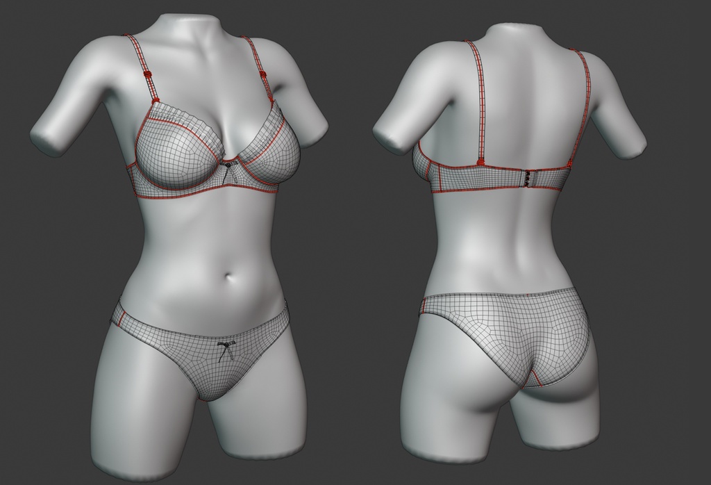 3Dモデル ブラ・パンティセット