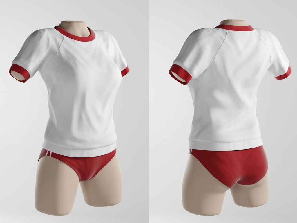3Dモデル 体操着・ブルマ 2点セット