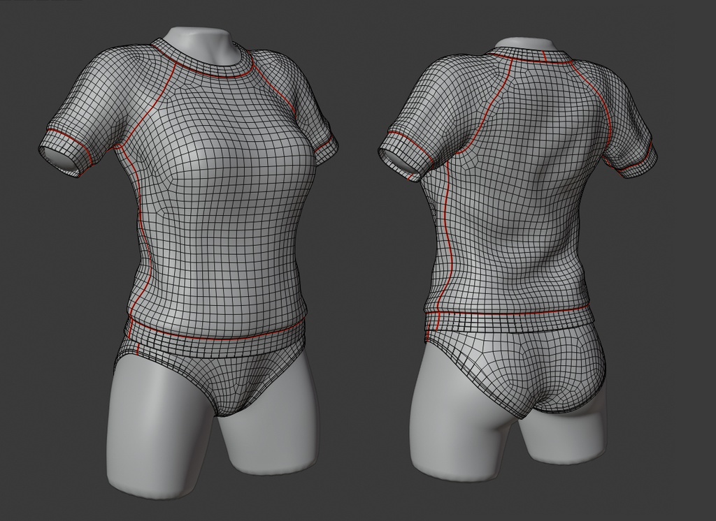 3Dモデル 体操着・ブルマ 2点セット