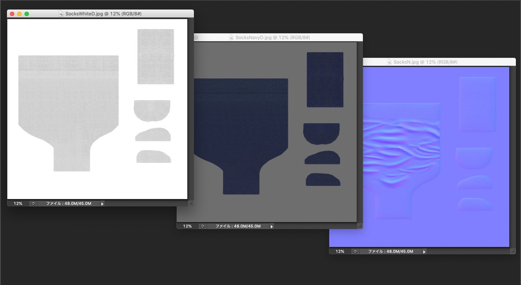 3Dモデル うわばき 靴下セット