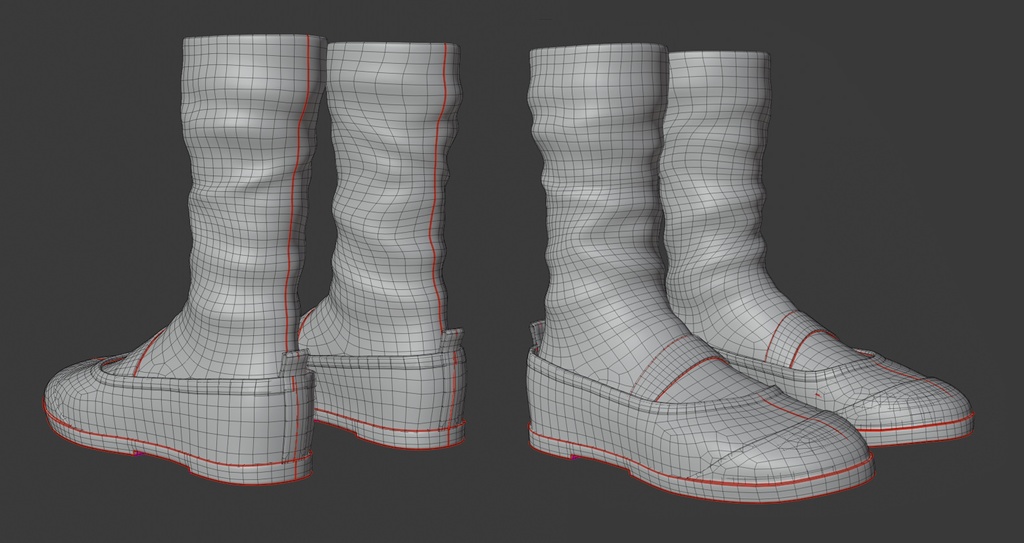 3Dモデル うわばき 靴下セット