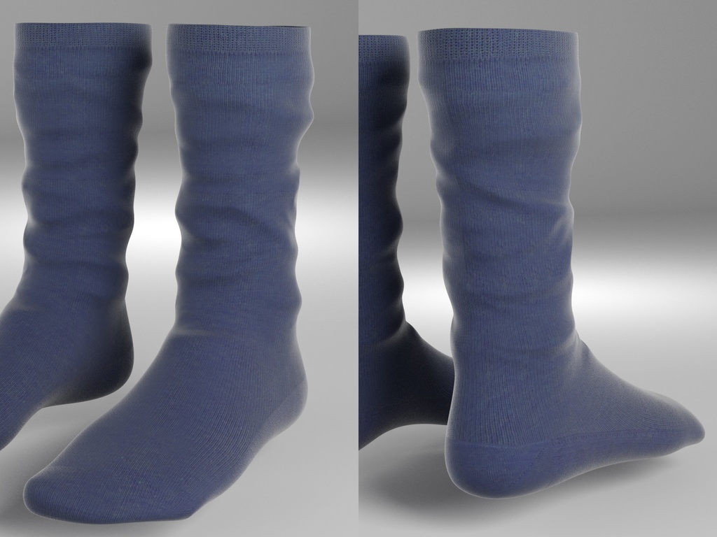 3Dモデル うわばき 靴下セット