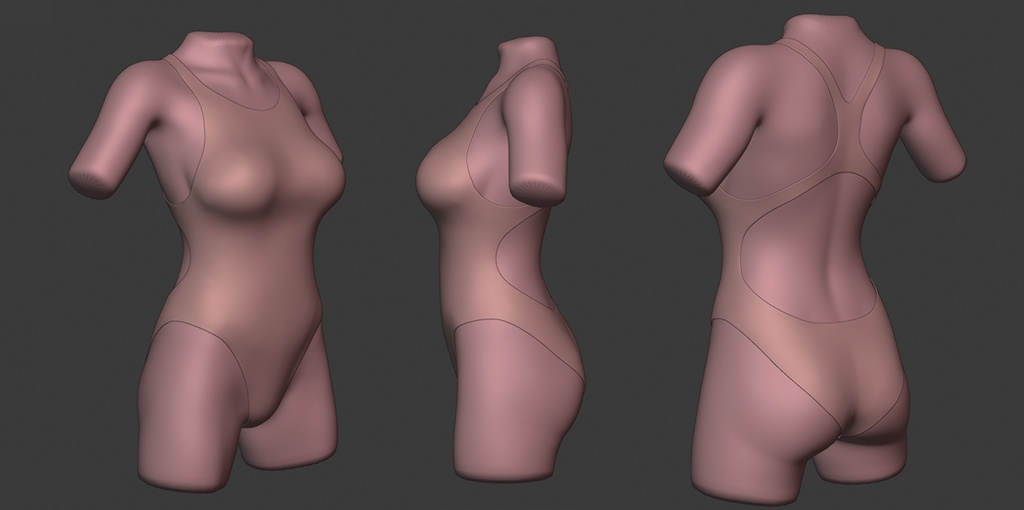 3Dモデル 競泳水着 PSD付き