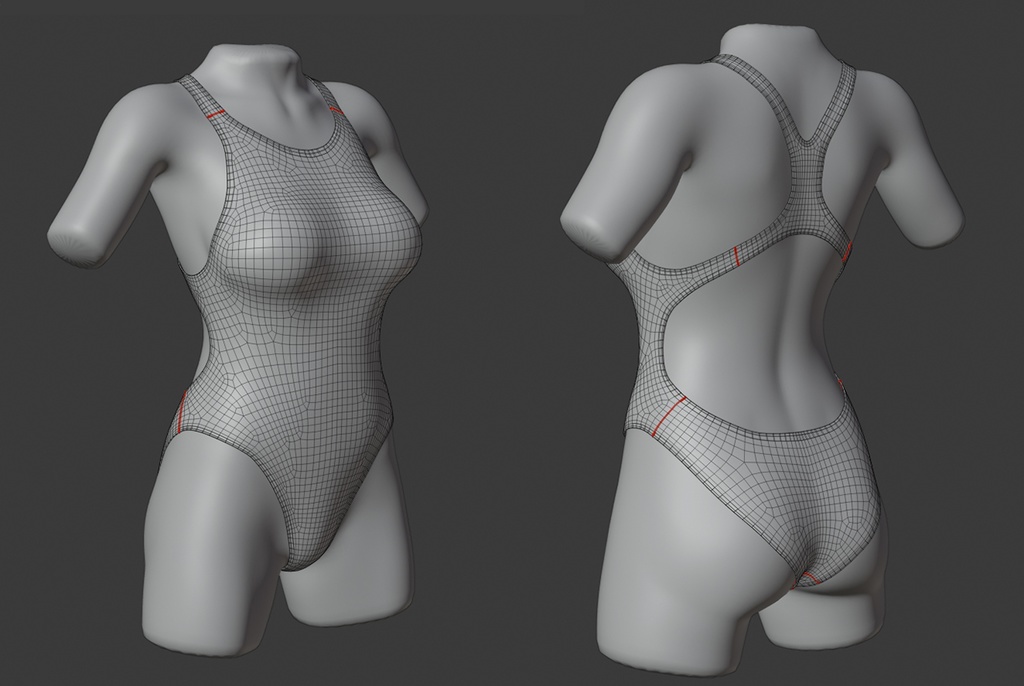 3Dモデル 競泳水着 PSD付き