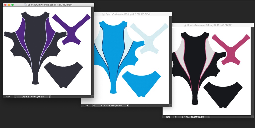 3Dモデル 競泳水着 PSD付き