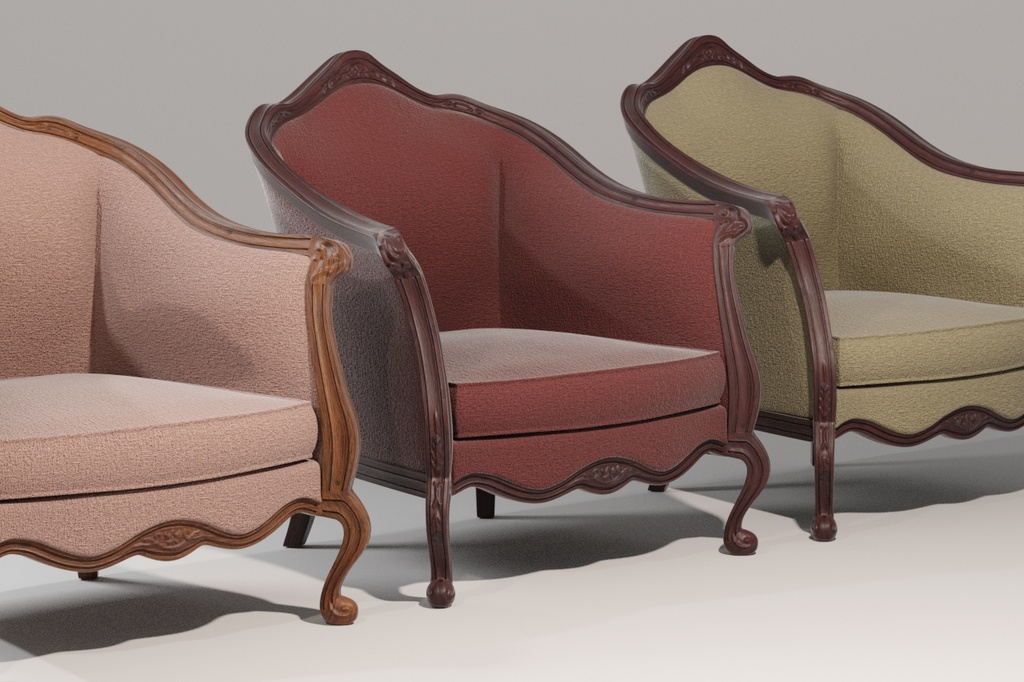 3Dモデル ベネチアン・アームチェア