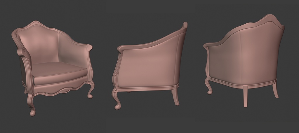 3Dモデル ベネチアン・アームチェア