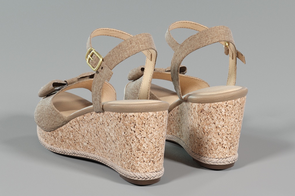 3Dモデル ノースリーブドレス / サンダル 2点セット