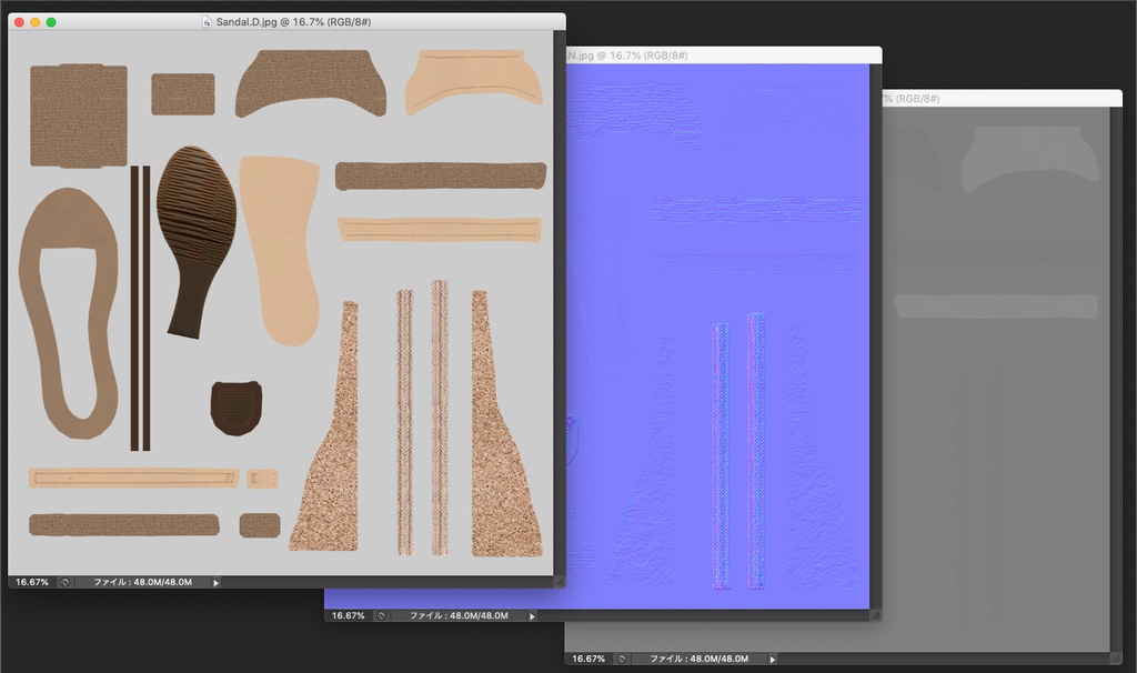 3Dモデル ノースリーブドレス / サンダル 2点セット