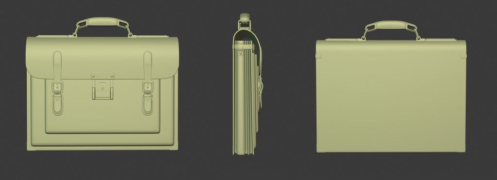 3Dモデル レトロ学生カバン