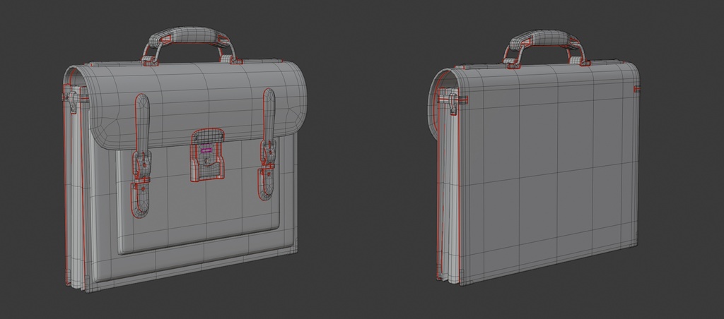 3Dモデル レトロ学生カバン