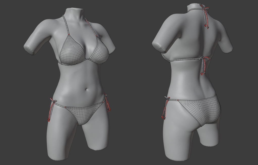 3Dモデル ひもビキニ
