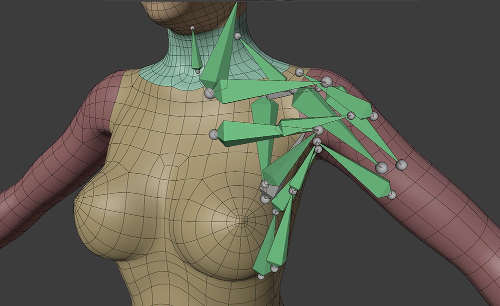3Dモデル Blender Advanced Skeleton Female Base Mesh(リギング済みベースメッシュ)
