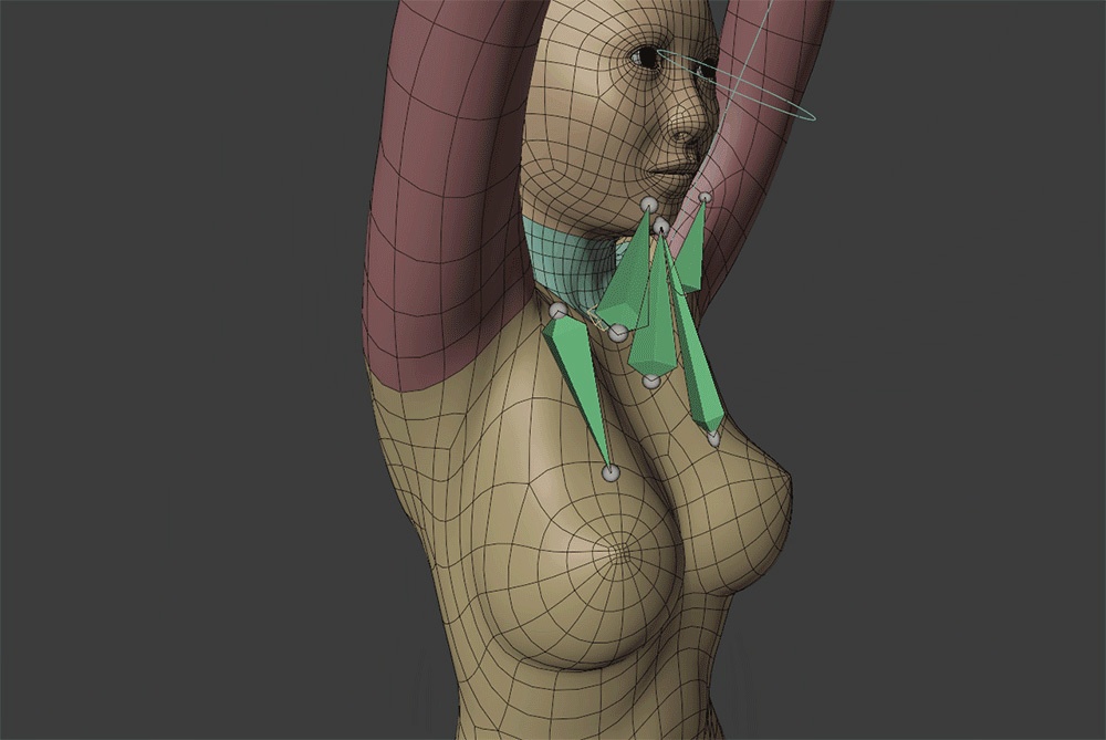 3Dモデル Blender Advanced Skeleton Female Base Mesh(リギング済みベースメッシュ)