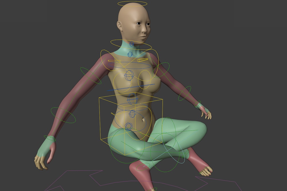 3Dモデル Blender Advanced Skeleton Female Base Mesh(リギング済みベースメッシュ)
