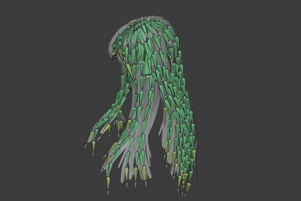 3Dモデル リギング済みロングヘアー