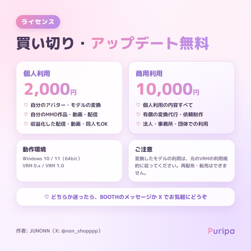 ♡ Puripa(ぷりぱ)|VRM → PMX コンバーター【Windows】