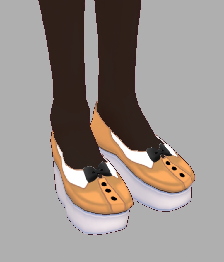 (無料版あり)ストライプフリルワンピースとリボンタイシューズ