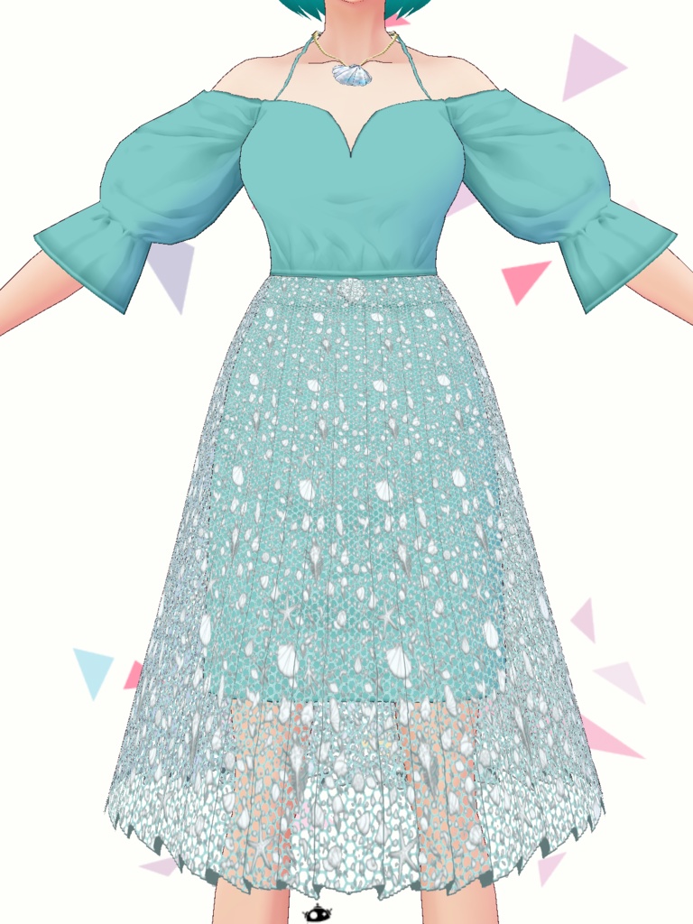 【全3色】シースルーシェルワンピース