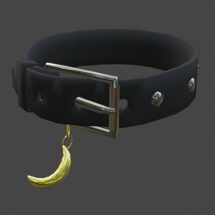 ムーンアクセサリー付き首輪