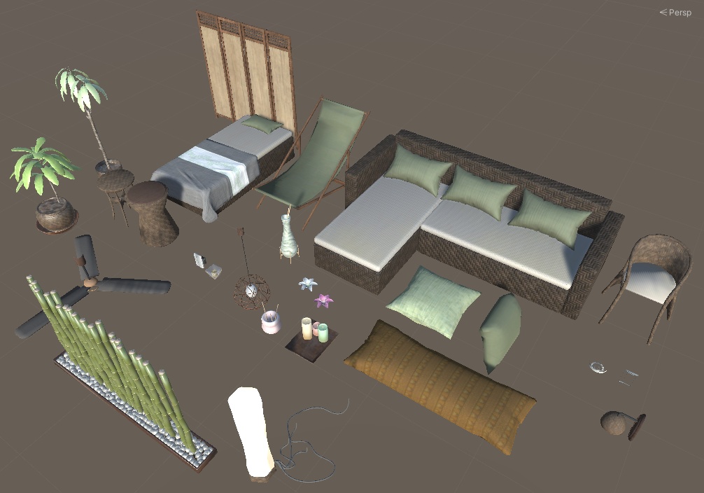 南国・リゾート・スパ風家具セット(30アイテム)