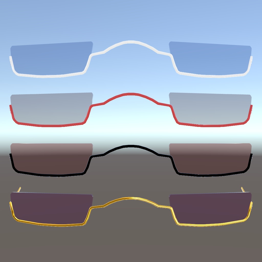 【Zil S対応】アンダーリムサングラス