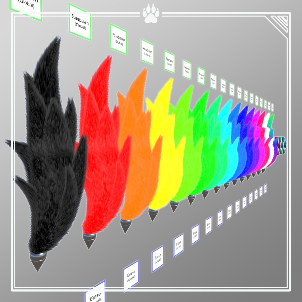 【QvPen差し替えモデル】もふもふ尻尾ペン