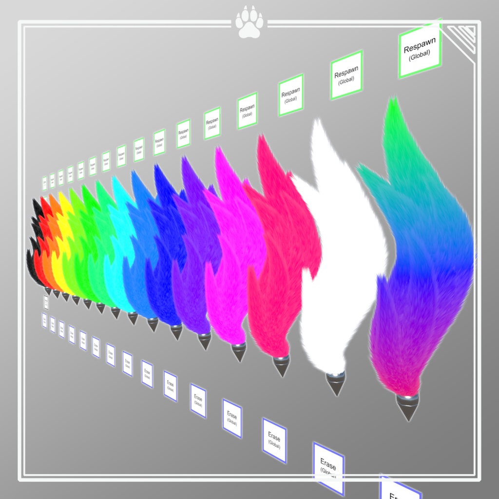 【QvPen差し替えモデル】もふもふ尻尾ペン