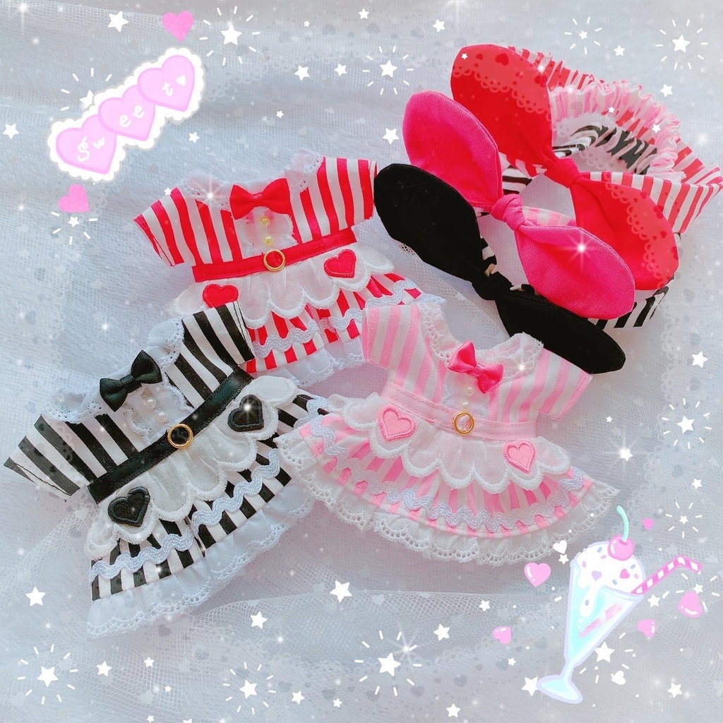 【16cm用】ハートフルパーラーコーデ（ワンピース）