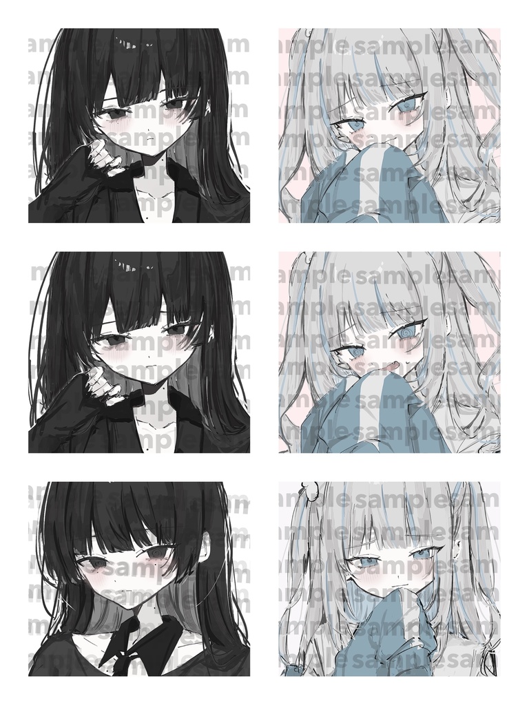 『６点セット』クール&かわいい地雷ちゃん【SNS用アイコン】