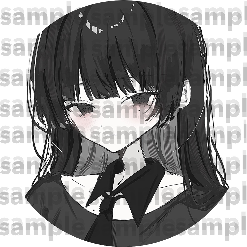 黒髪病みかわ3種セット|SNS用アイコン・地雷系アイコン