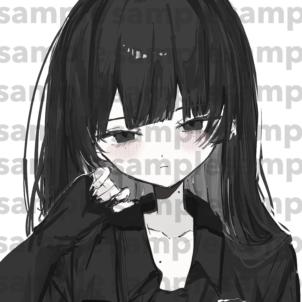 黒髪病みかわ単品｜SNS用アイコン・虚無