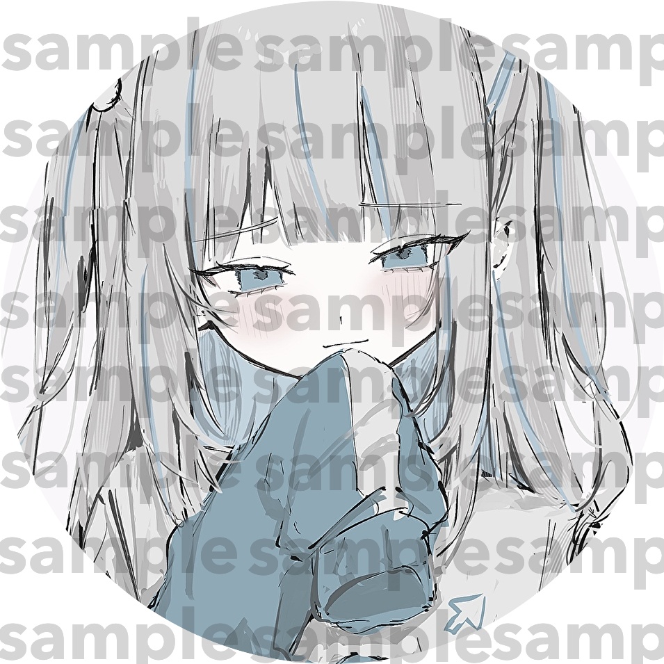 白髪病みかわ単品|SNS用アイコン・病み微笑み
