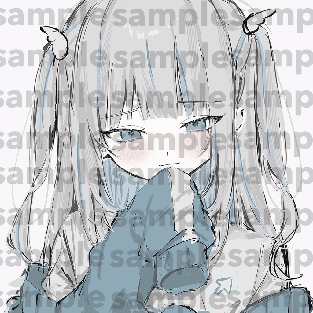 白髪病みかわ単品｜SNS用アイコン・病み微笑み
