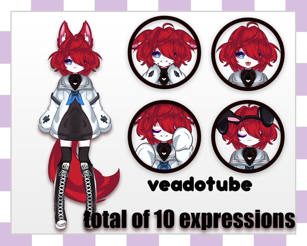 [PNGTUBER] Girl cat | pngtuber ready to use, veadotube mini