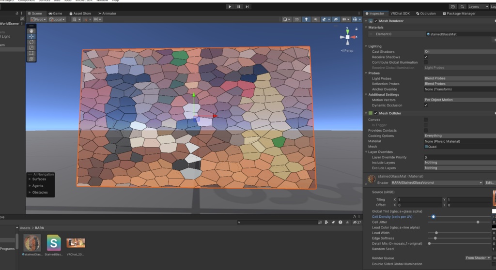 【無料】ステンドグラス風シェーダー(StainedGlassVeronoi)