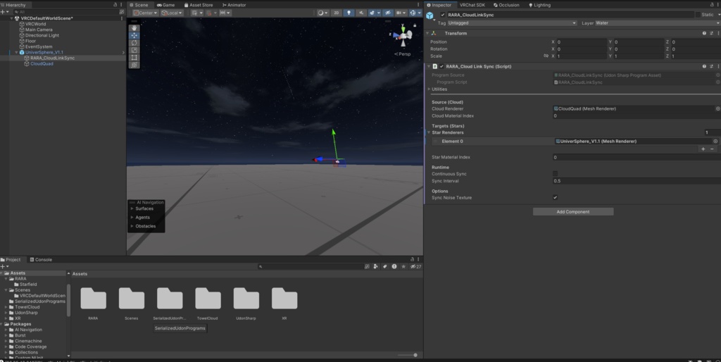 【無料】RARAの星空シェーダー / RARA - StarfieldUnlit v1.1更新済