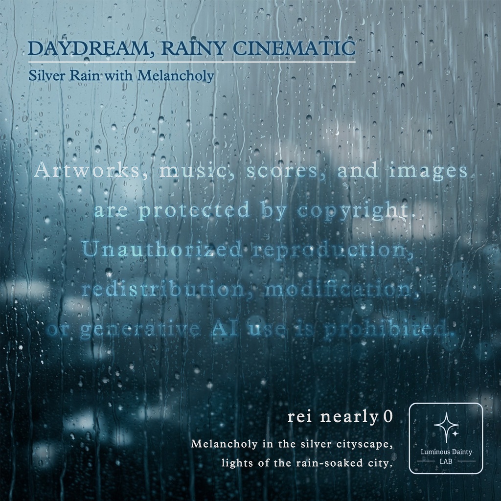 [オリジナル楽曲/WAV]Silver Rain with Melancholy -DAYDREAM, RAINY CINEMATIC-