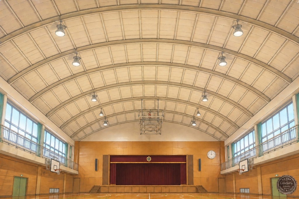 体育館背景素材（点灯･消灯･非常灯差分）  