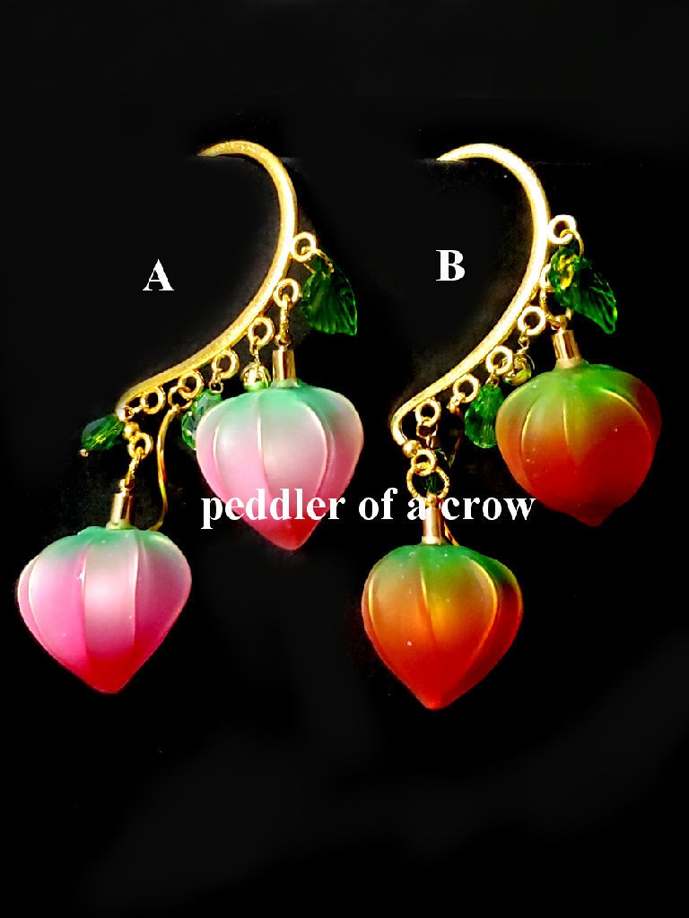 マット加工・鬼灯のイヤーフック・２種各１個のみ