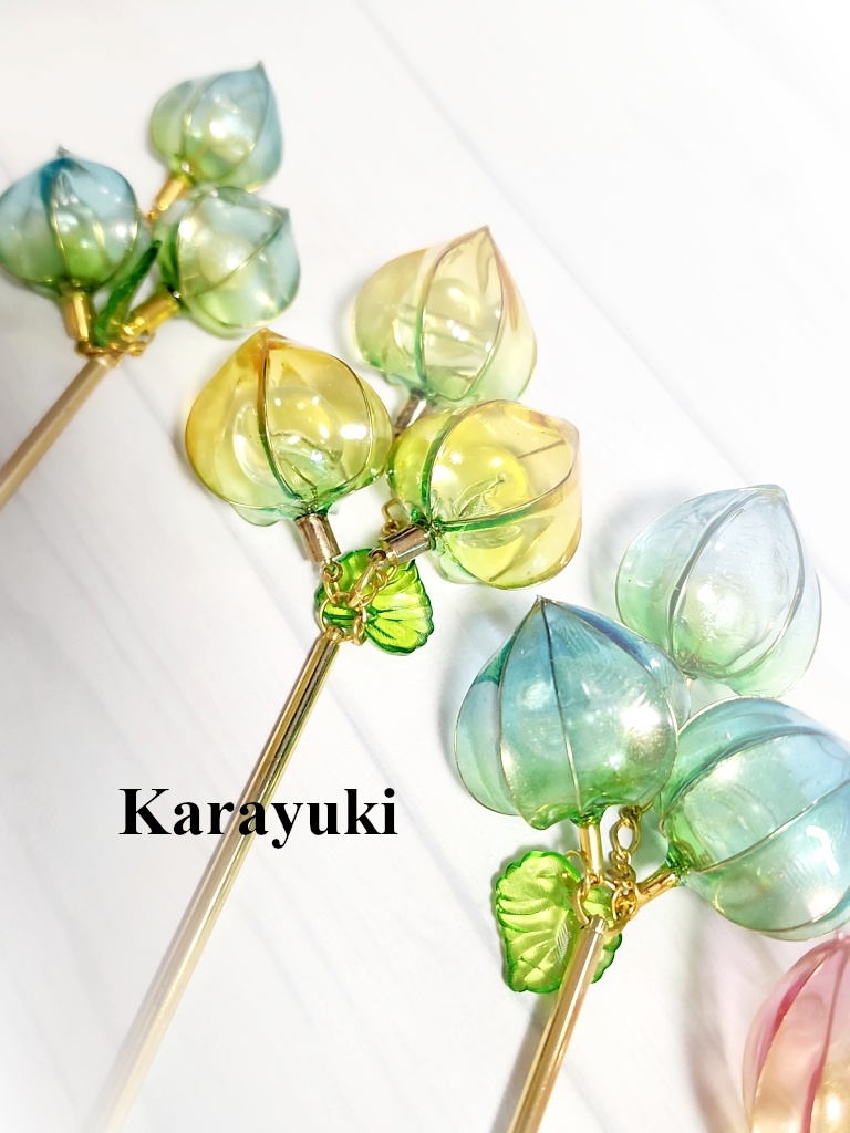 3連・バイカラートルマリンイメージ鬼灯 5種各1のみ