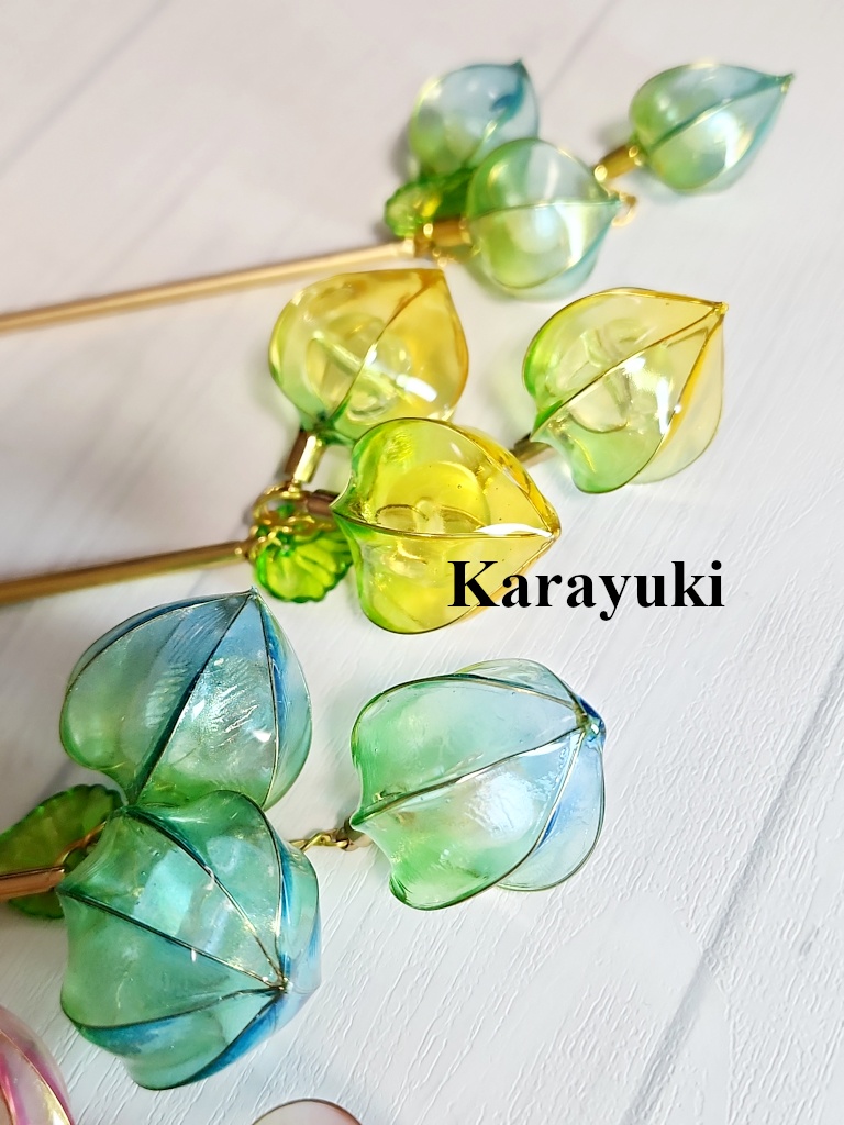 3連・バイカラートルマリンイメージ鬼灯 5種各1のみ