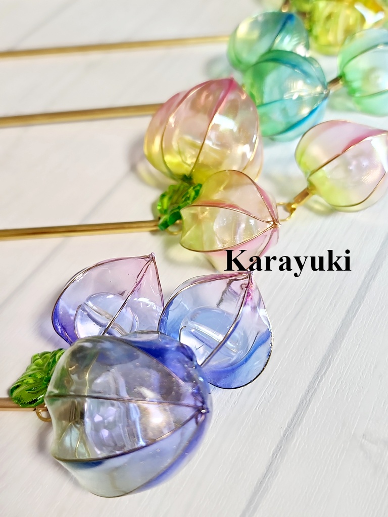 3連・バイカラートルマリンイメージ鬼灯 5種各1のみ