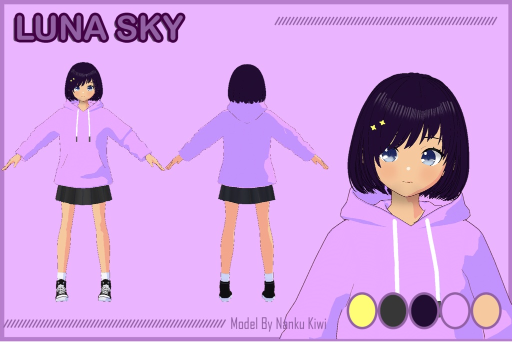 Luna Sky 【 ルナスカイ】 FREE Vtuber Model || Commercial Purpose