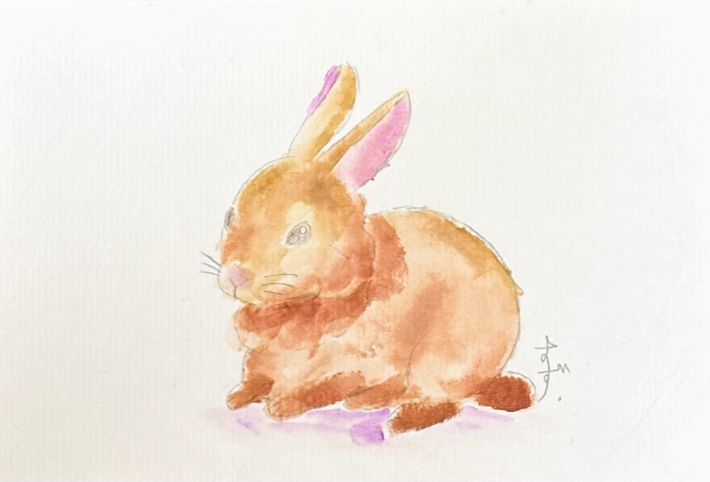 うさぎ　水彩原画 ポストカード