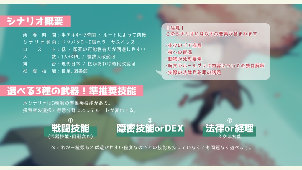 【CoC6】あいつが(物理的に)桜に攫われた!?【SPLL:E191562】