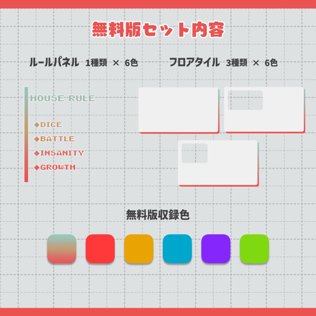 【無料有】ひとまとめハウスルールパネル【ココフォリア向け素材】