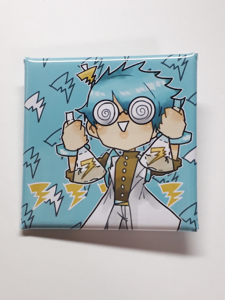 ライ次郎先生スクエア缶バッジ