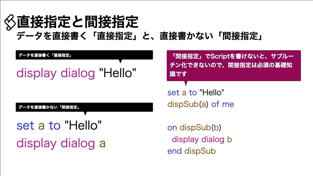 AppleScript基礎テクニック集①間接指定