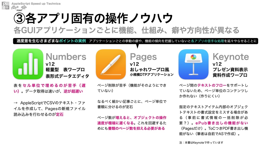 AppleScript高速化テクニック
